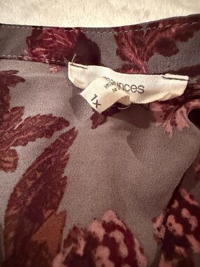 Maurices Floral Print Blouse in Mauve and Burgundy